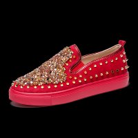 Men Flat Shoes Wild Fashion Sports Rivet Platform