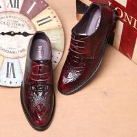 Male Pointed Business Formal Wear England Tie Crocodile Lines Trend Hairstylist Shoes