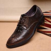 Male Pointed Business Formal Wear England Tie Crocodile Lines Trend Hairstylist Shoes