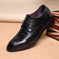 Male Pointed Business Formal Wear England Tie Crocodile Lines Trend Hairstylist Shoes