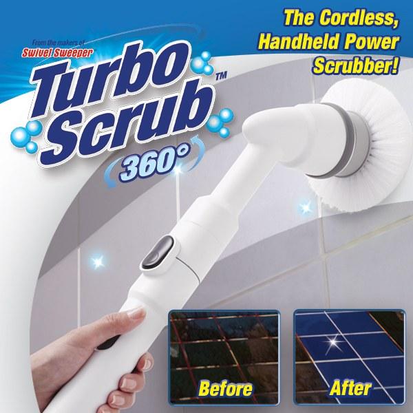 360 Turbo Scrub-360 Cordless, Rechargeable Floor Scrubber and Tile Cleaning Machine