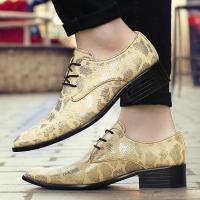 High Quality Pointed Toe Lace Up Men Shoes Casual Snakeskin Cowboy Ankle Boots