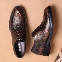 Male Pointed Business Formal Wear England Tie Crocodile Lines Trend Hairstylist Shoes