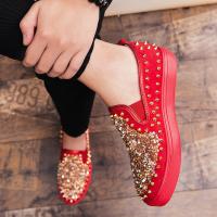 Men Flat Shoes Wild Fashion Sports Rivet Platform